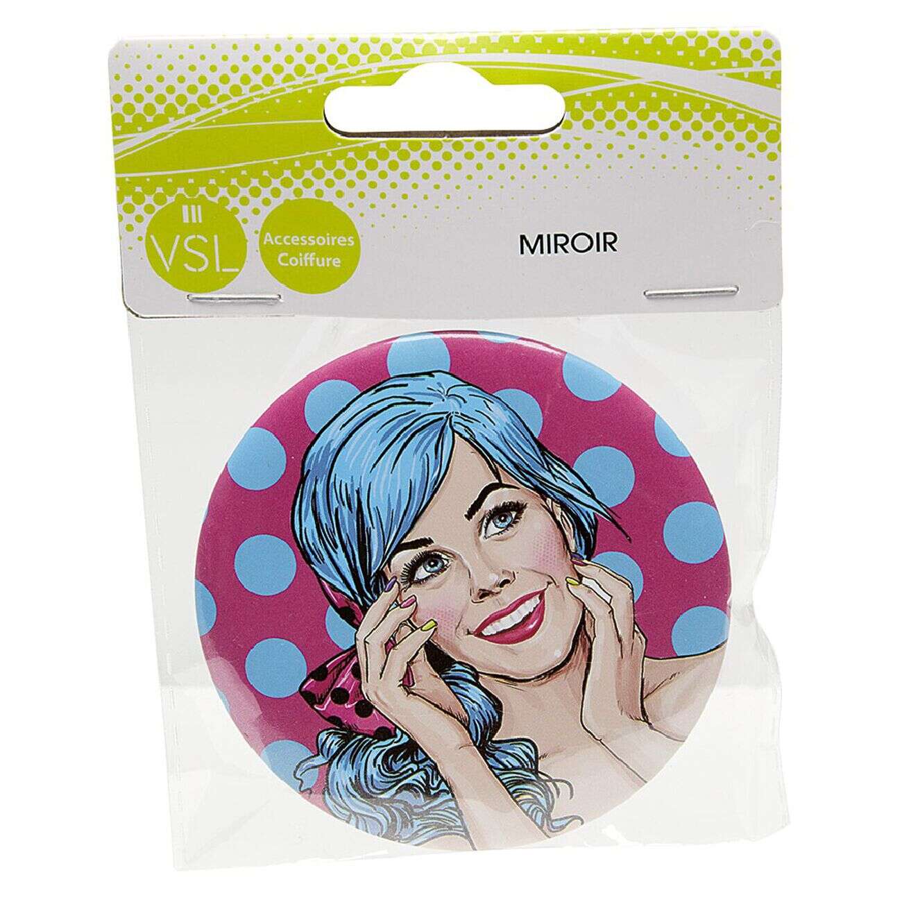 Miroir de poche bleu