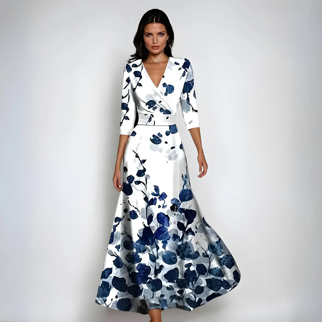 Émilie | Robe Longue Fleurie Élégante