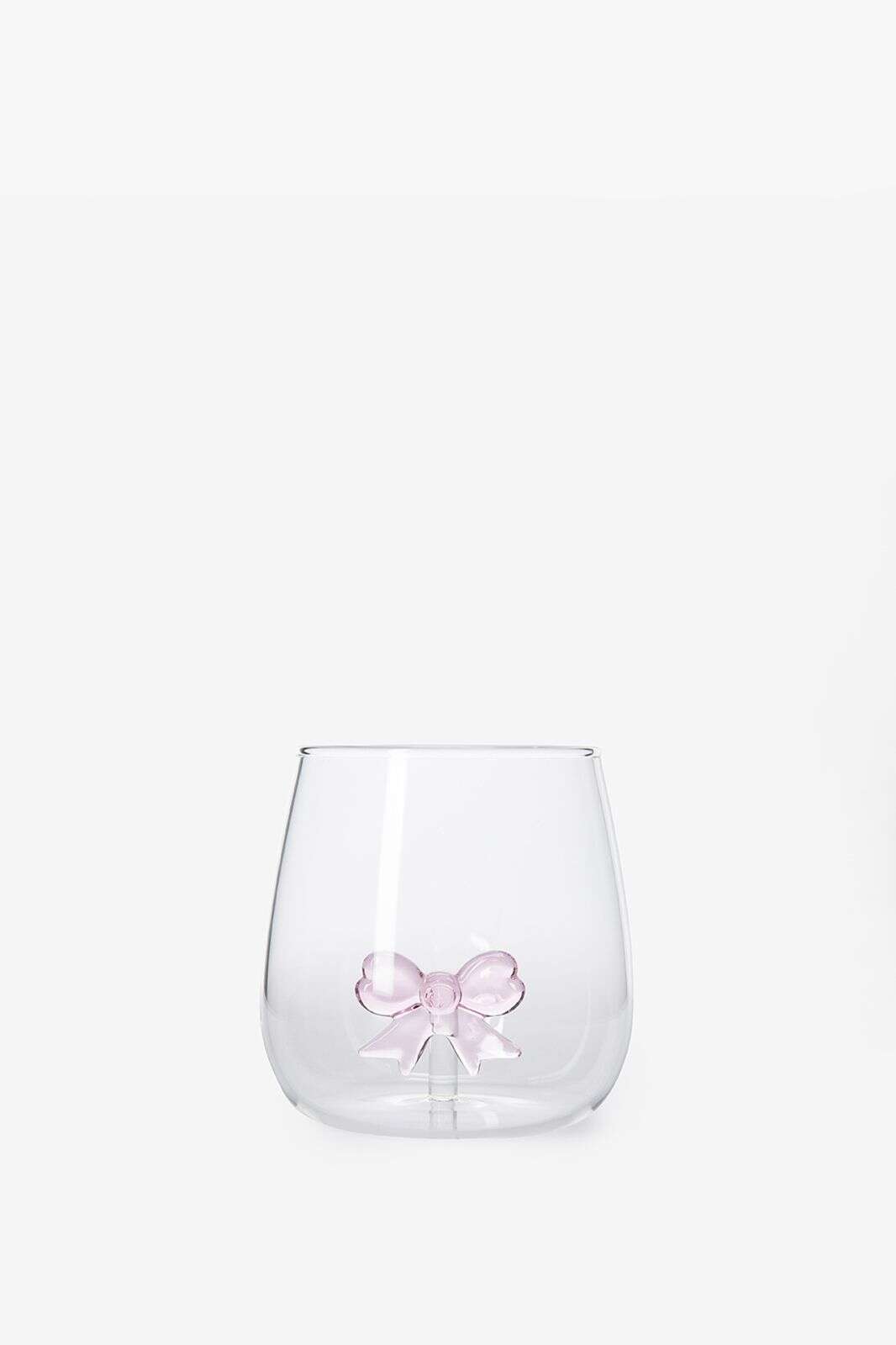 Waterglazen met roze strikje