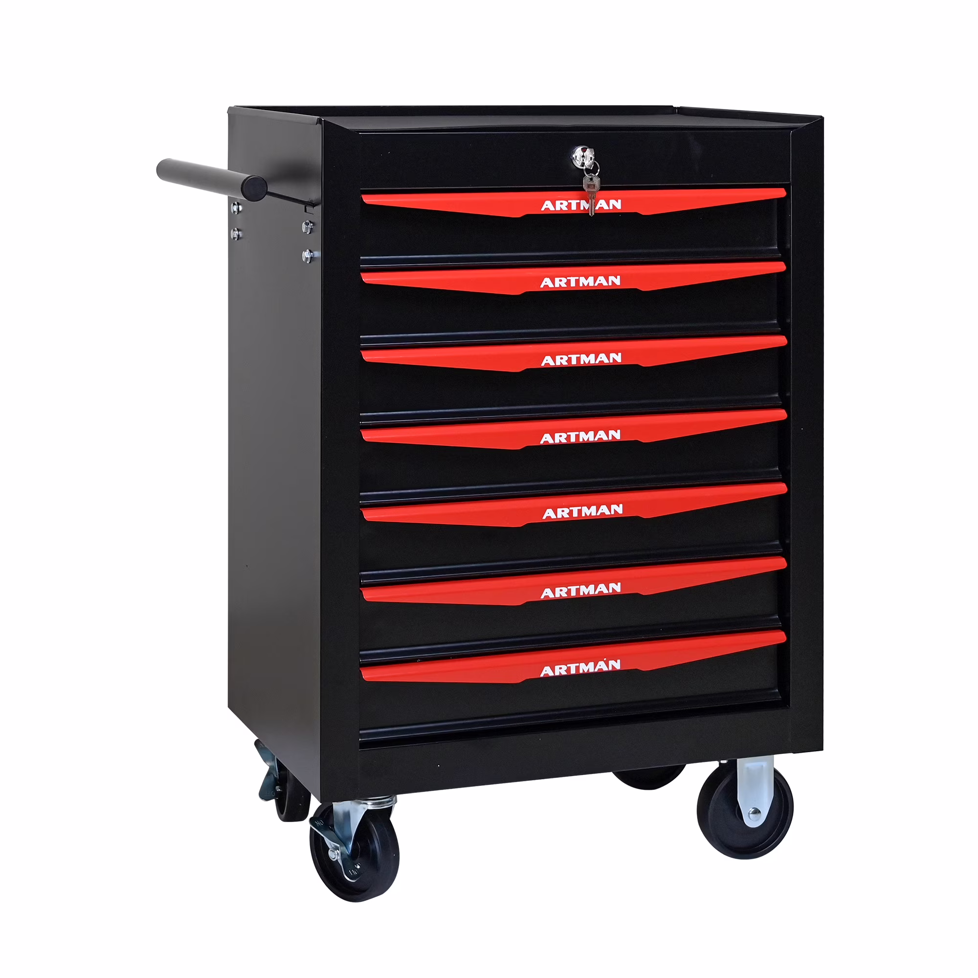 Witaxima 20 7-Drawer Rolling Metal Tool Chest, Black & Red