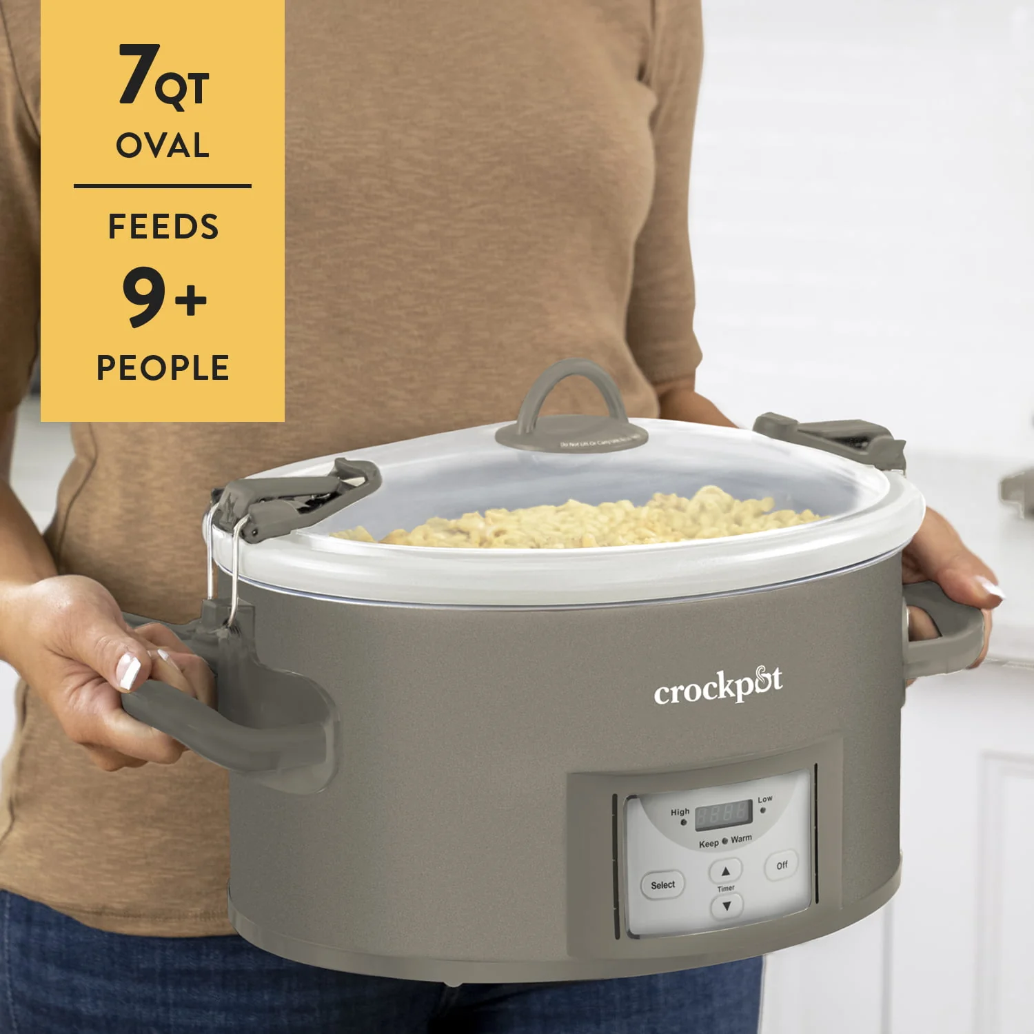 Crockpot 7 - Quart Cook and Carry Programmable Slow Cooker, Grey