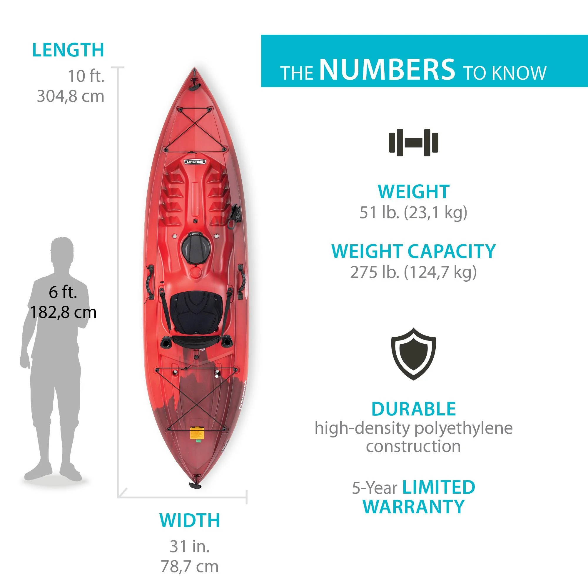 Lifetime Tamarack Angler 10 Ft. Fishing Kayak, Volcano Fusion (91340)