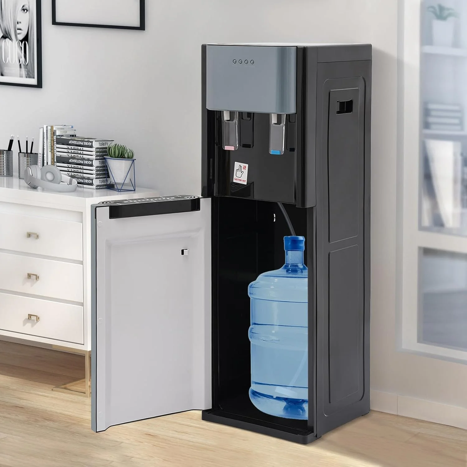 5.28 Gallon Bottom Loading Water Cooler Dispenser, 2 Temperatures Available with Hot, Cold, Practiacal Freestanding Water Dispenser for Both Home Offices Nurseries Kitchens.(Dark Gray)(Dark Gray) - Image 4