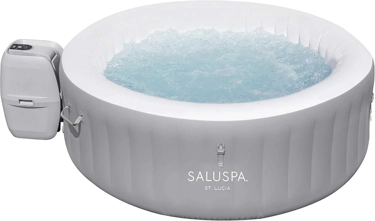 Spa gonflable (180 x 66 cm) | Spa portable avec 2 couvertures (1 couverture thermique écoénergétique et 1 couverture standard) | Convient pour 2 à 4 personnes | Noir