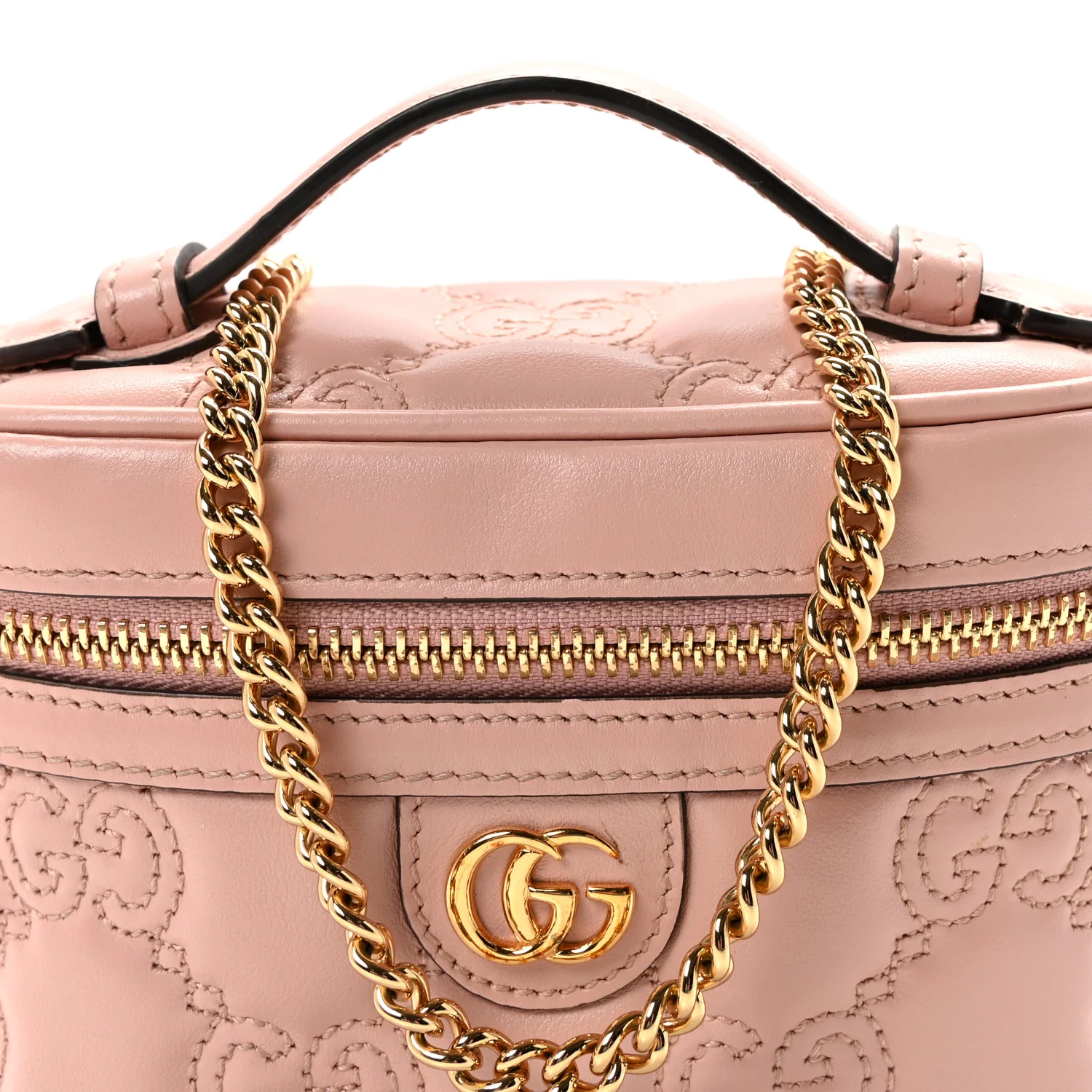 Calfskin GG Matelasse Mini Top Handle Bag Perfect Pink