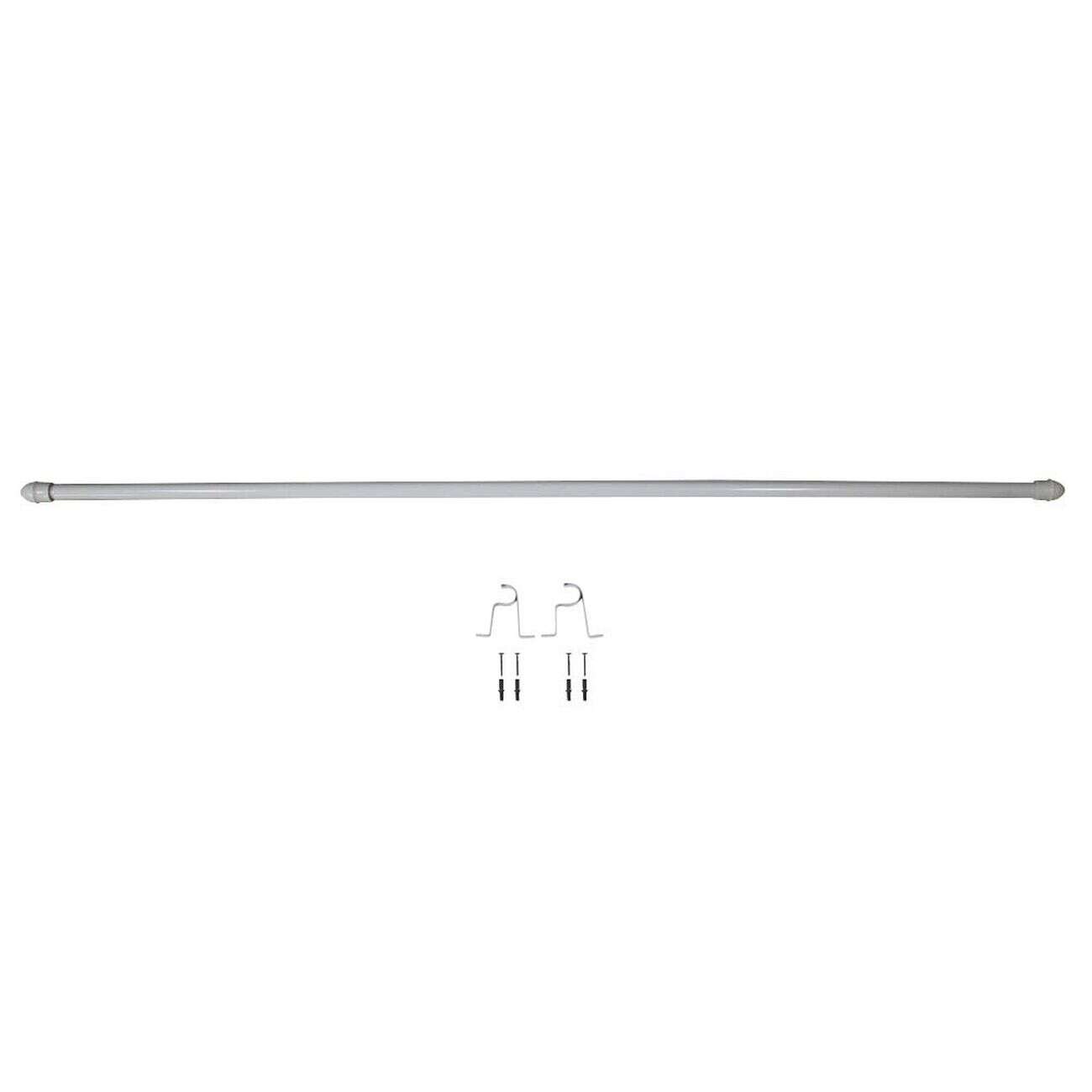 Tringle à rideau Extensible 85-135 cm Bistrot embout rond blanc