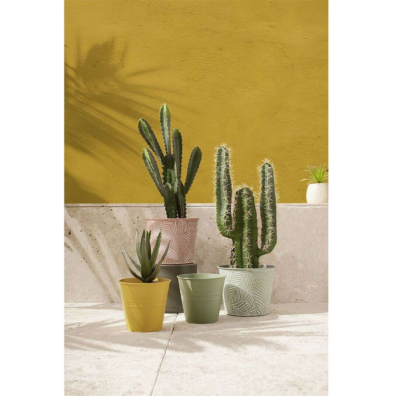 Pot en métal vert petit modèle Ø16xH13cm