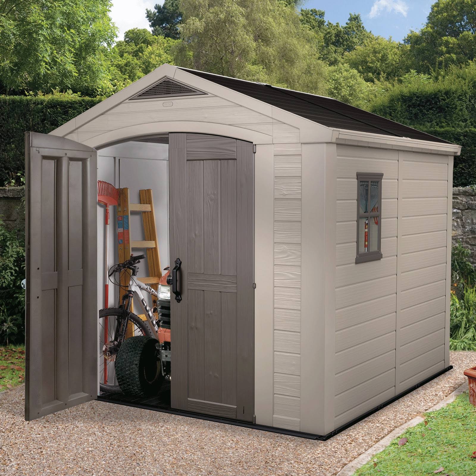 Keter 213563 Factor 8x8 Large Outdoor Storage Shed