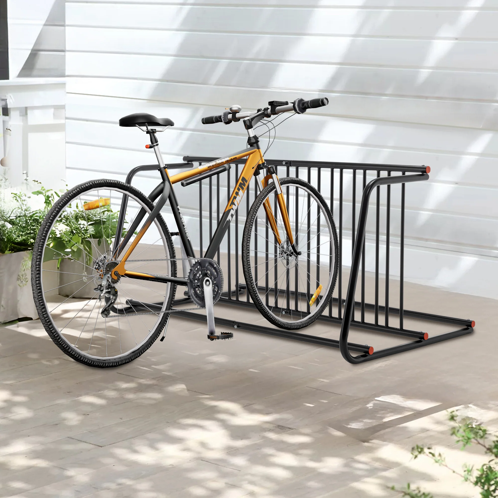 AECOJOY Commercial Floor Bike Rack Stand, 10-Bike Capacity Dual Sided Bicycle Storage Stand Floor Parking Stand