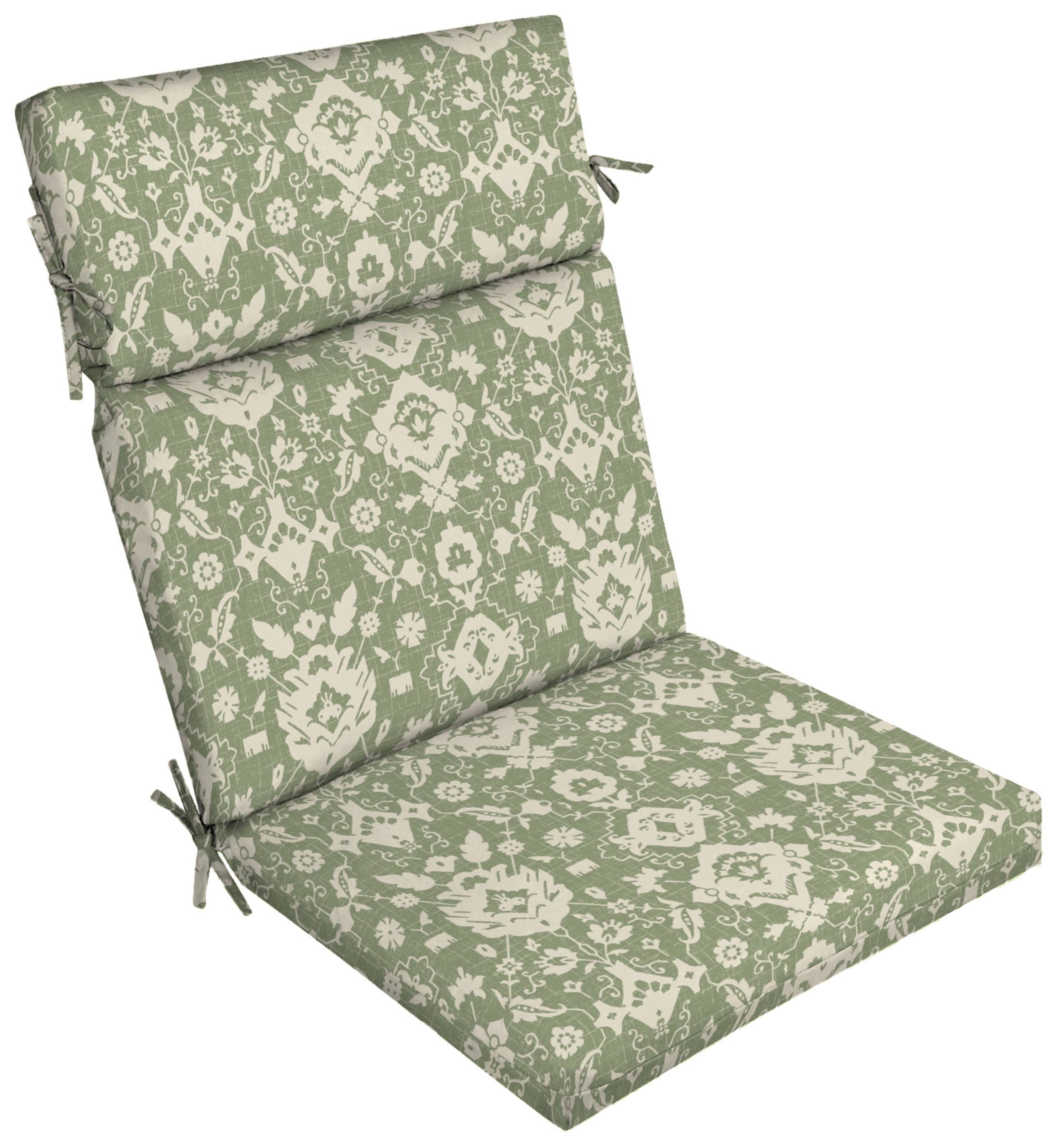 Better Homes & Gardens 44 inch x 21 inch Green Damask Rectangle Outdoor Chair Cushion, 1 Piece, Size: 44 x 21
