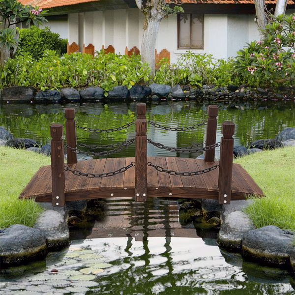 Wooden Garden Bridge Arc Footbridge ( Amazon Shipping)(Prohibited by WalMart)