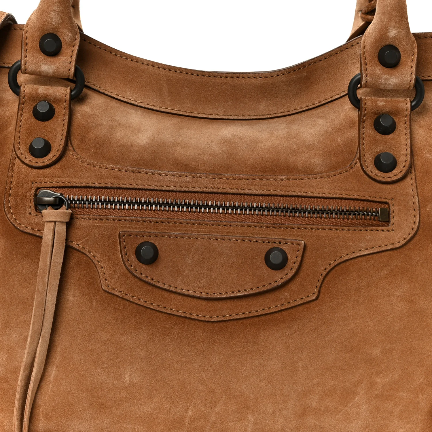 Waxed Suede Calfskin Classic Hardware Medium Le City Camel