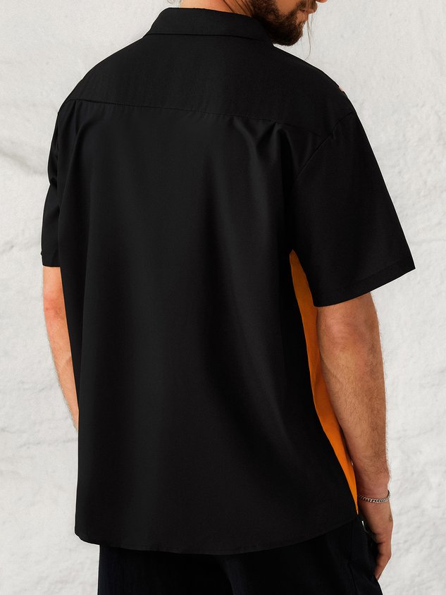 Chemise hawaïenne décontractée pour homme, imprimé araignée funky d'Halloween, boutons avant, douce et respirante, poche poitrine.