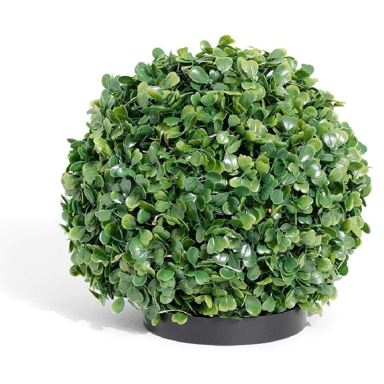 Boule feuille artificielle 35 LED blanc chaud Ø23xH20,5cm