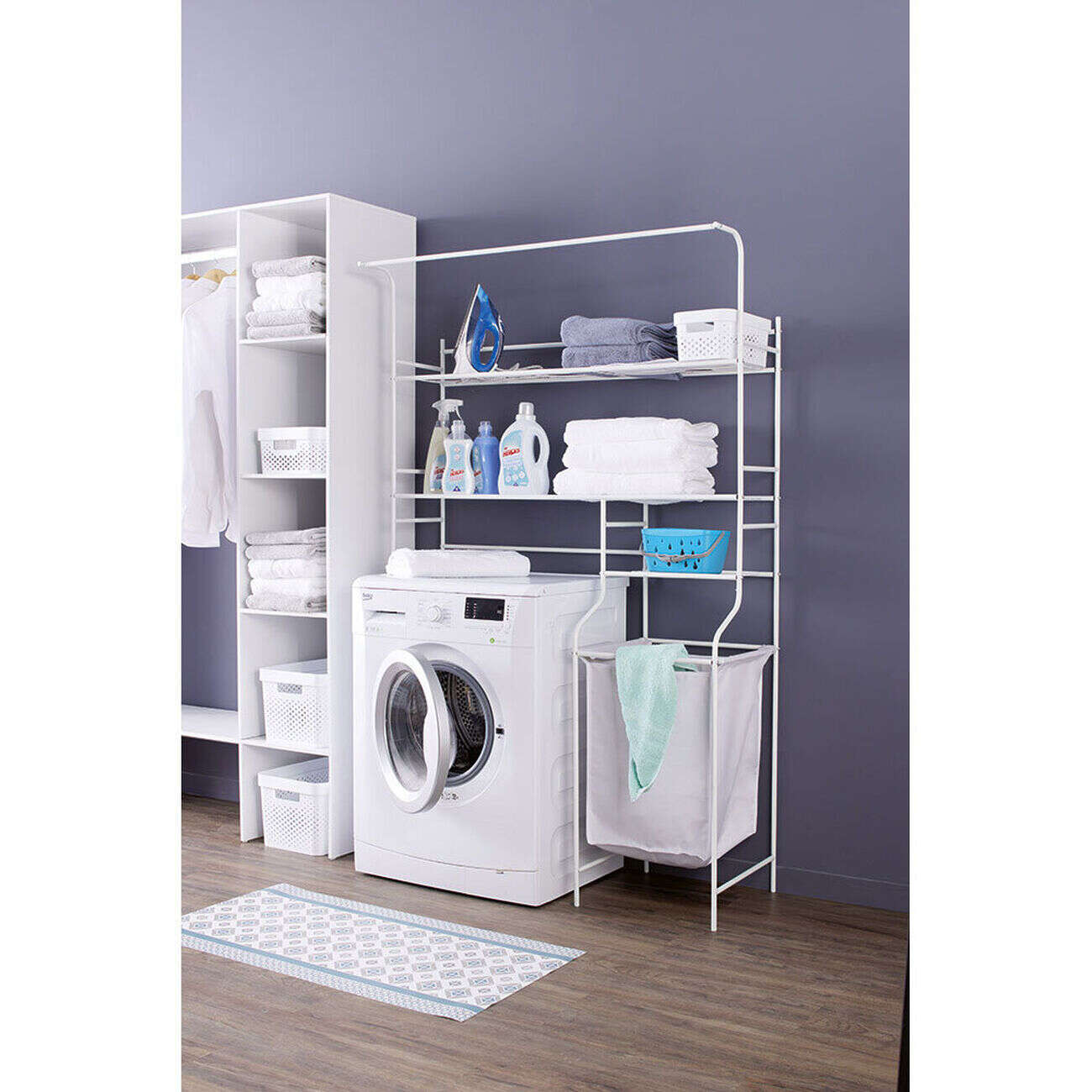 Rangement pour buanderie blanc