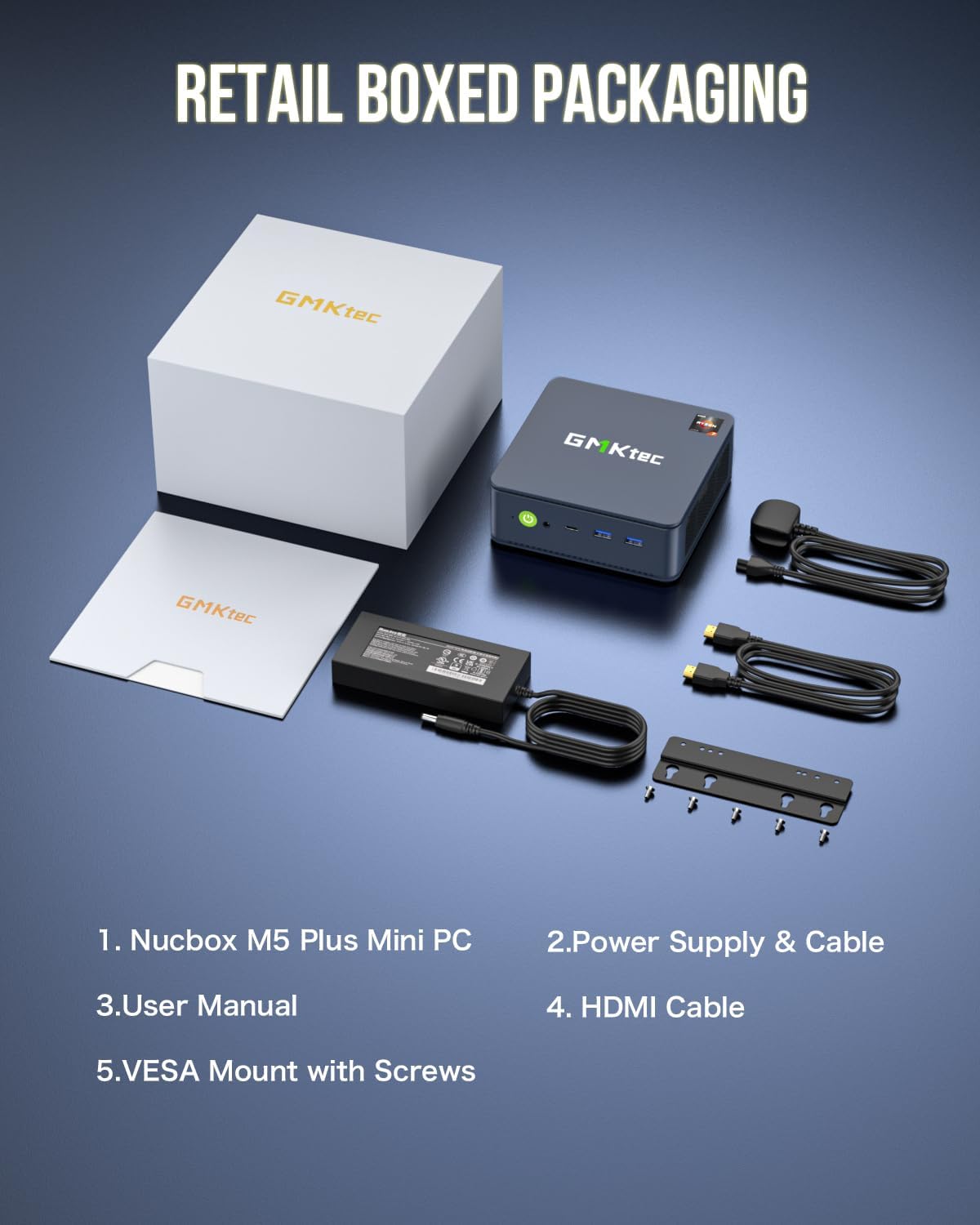 GMKtec M5 Plus Gaming Mini PC Ryzen 7 5825U (Upgraded 7430U)  32GB RAM 1TB SSD Dual NIC LAN 2.5GbE Desktop Computers Office Home  Triple 4K Display  WiFi 6E  USB3.2  USB-C  BT 5.2  DP  HDMI