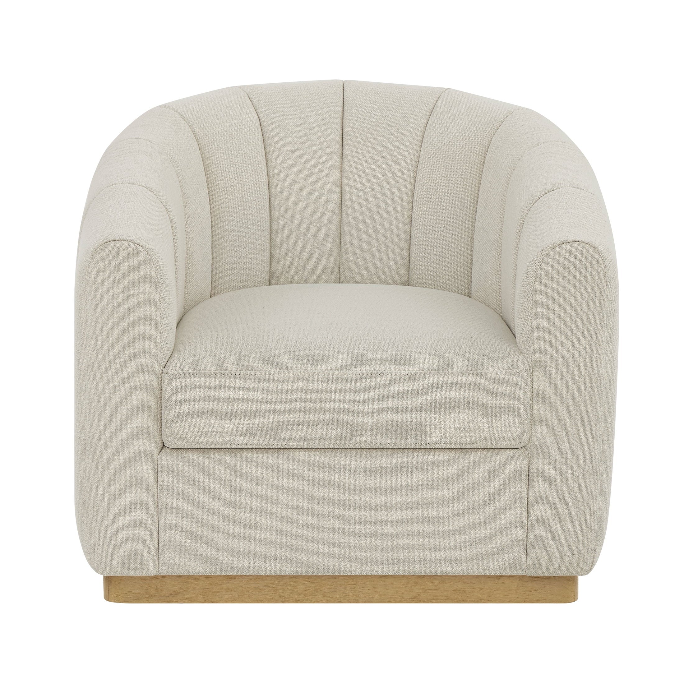 Better Homes & Gardens Lillian Accent Swivel Chair, Cream Linen