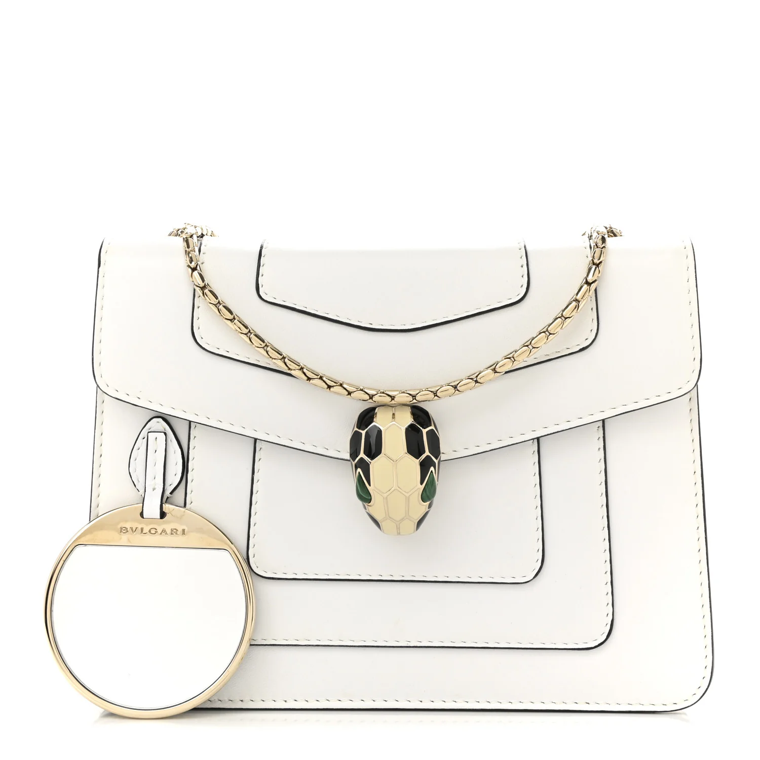 Calfskin Small Serpenti Forever Crossbody Bag White Agate