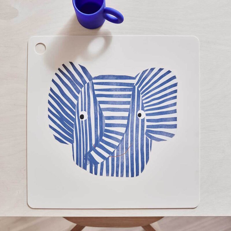 Erik Elefant bordbrikke 38 cm blue