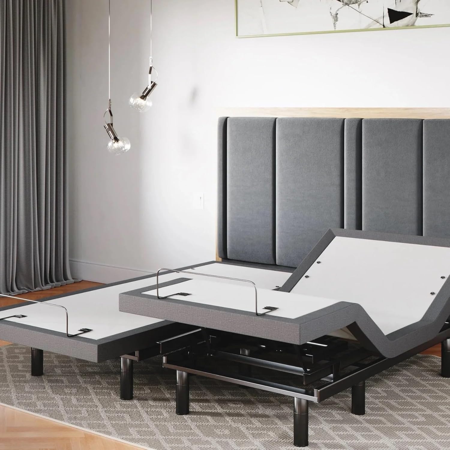 Sven & Son Classic Adjustable Bed Base, Head and Foot Lift, Massage, Under-Bed Lights, USB, Memory, Zero Gravity Smart Frame - Split King