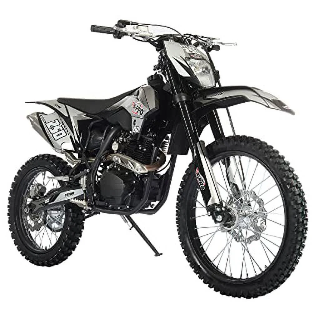 Brand New Titan 250cc Gas Pit Dirt Bike with LED Headlight, 5-Speed Manual Transmission, Electric/Kick Start! Big 21"/18" Wheels!(Black) - Image 2