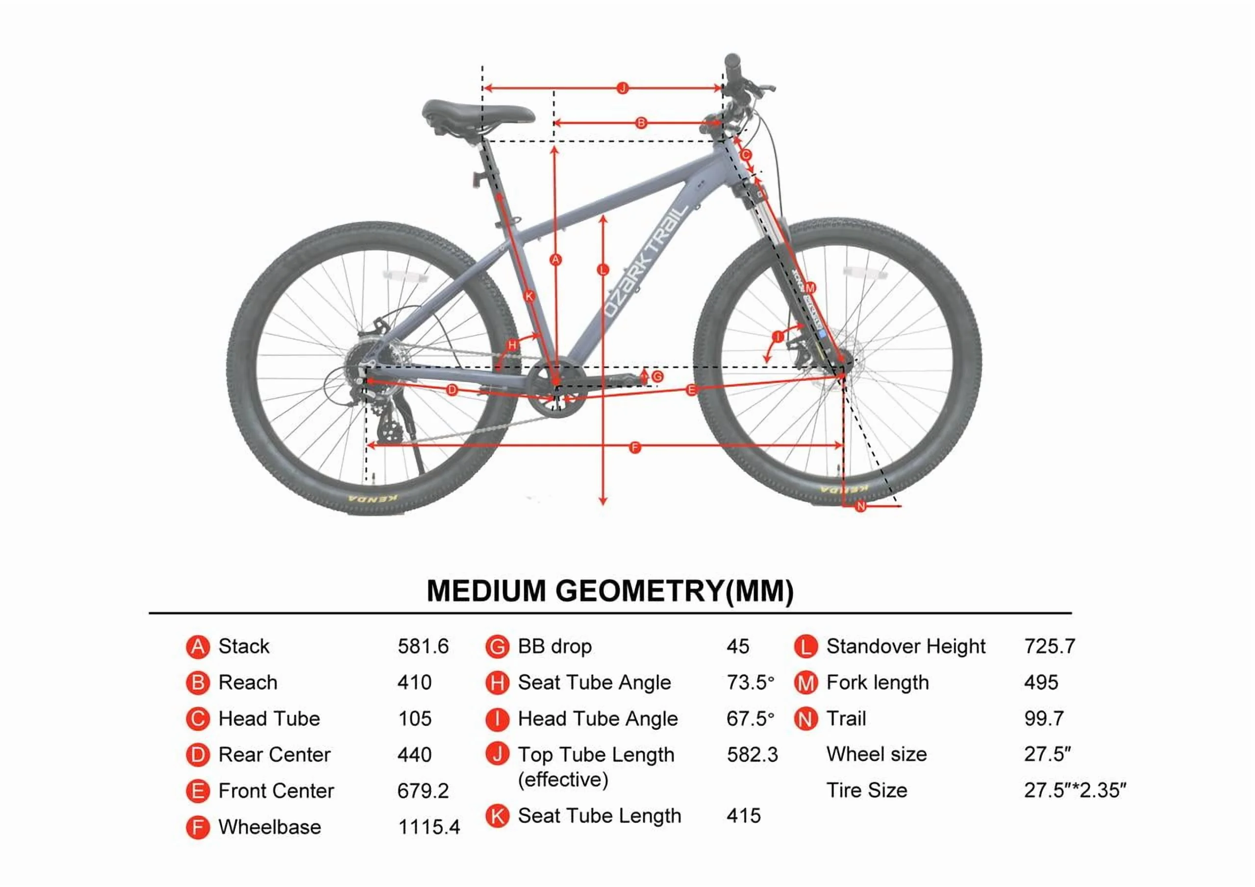 27.5" M.2 Ridge Mountain Bike, Medium Frame, Fits Riders 5'3" 5'8", Blue, Adult, Unisex(17 in) - Image 7