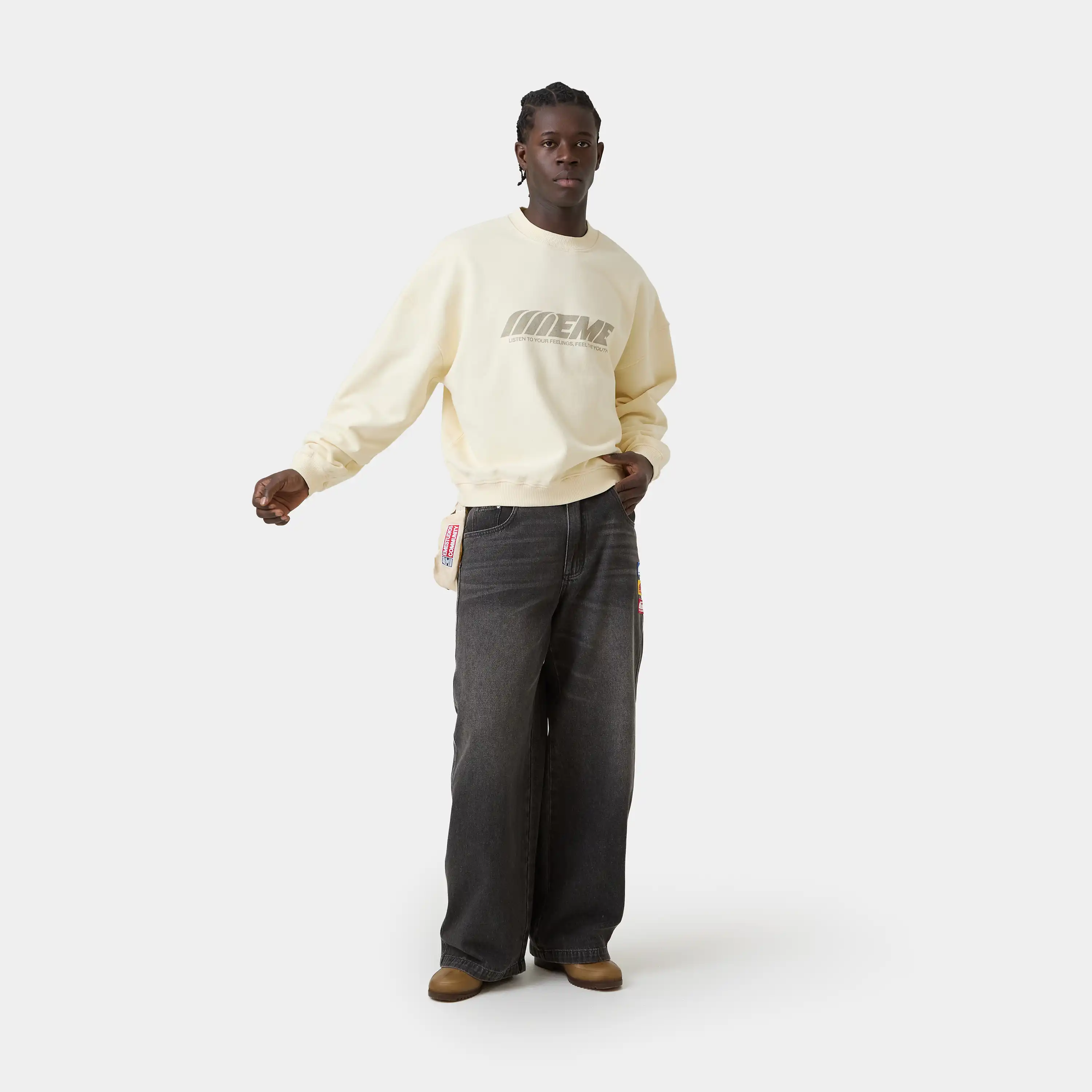 Staple Off Sand Oversized Crewneck