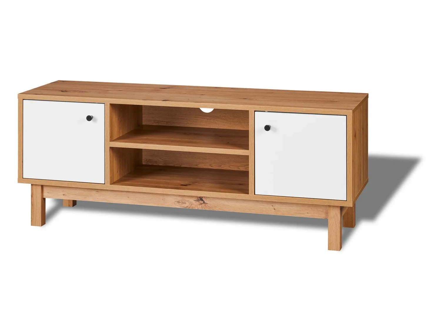 LIVARNO home Meuble bas Copenhagen, 113 x 45 x 35 cm, imitation chne/blanc
