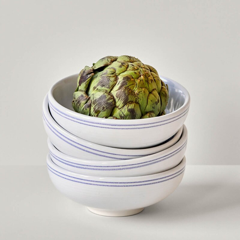 Bistro skål 15,5 cm 2 stk blå/hvit