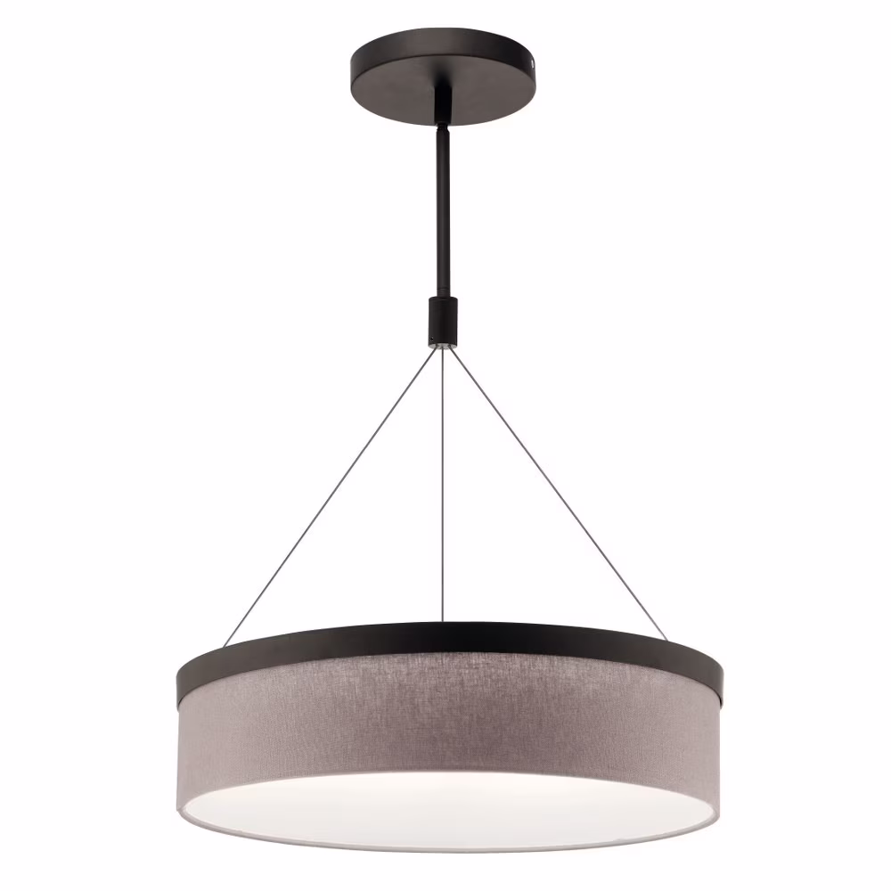 42297SNLED-Kichler Lighting-Mercel - Pendant 3 Light White Linen Fabric - with Transitional inspirations - 18.5 inches tall by 18.5 inches wide-Satin
