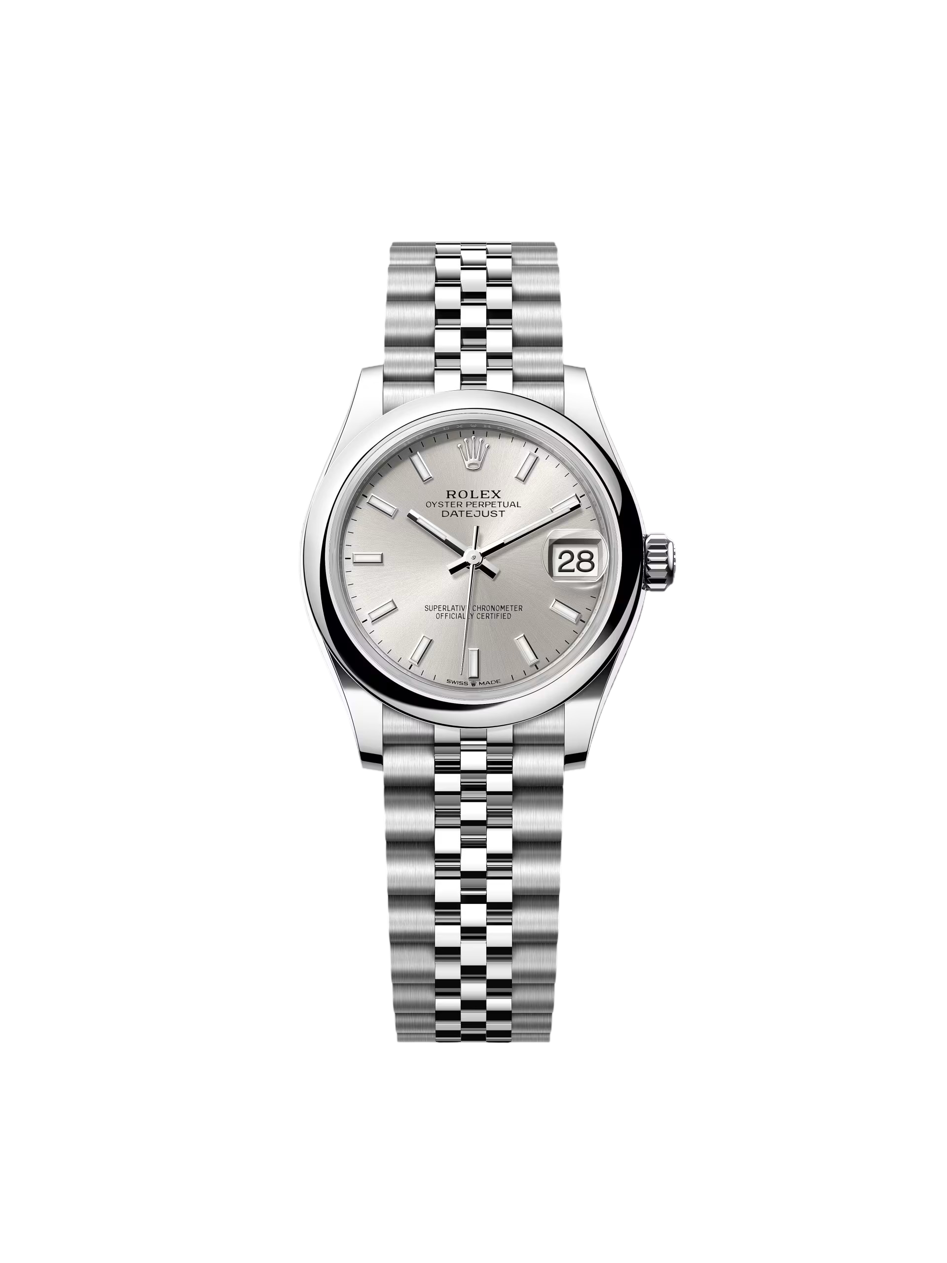 【Super Clone】RLX Datejust m278240-0005/0006 31mm  Silver Index Domed Bezel Oyster Oystersteel