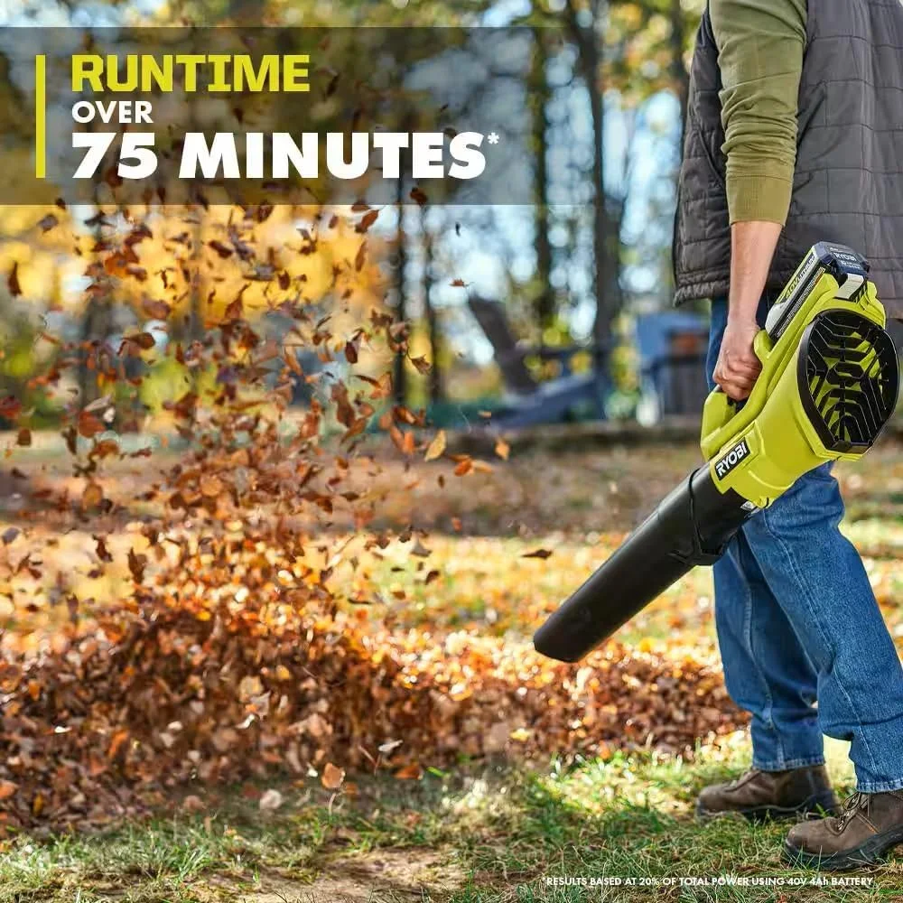 40-Volt Lithium-Ion Cordless Variable-Speed 120 MPH 550 CFM Leaf Blower (Tool-Only); Battery and Charger Not Included, Green, RY40LB01B - Image 6