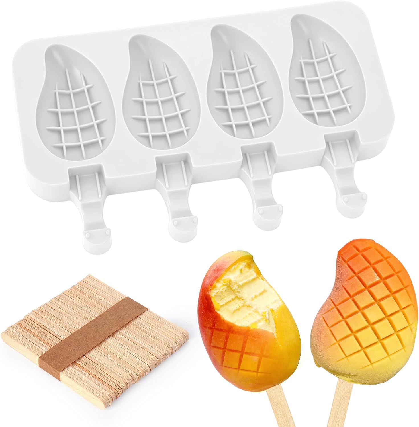 Juome Cake Pop Mold Kit, Large Cakesicle Molds Silicone with Sticks & Bags