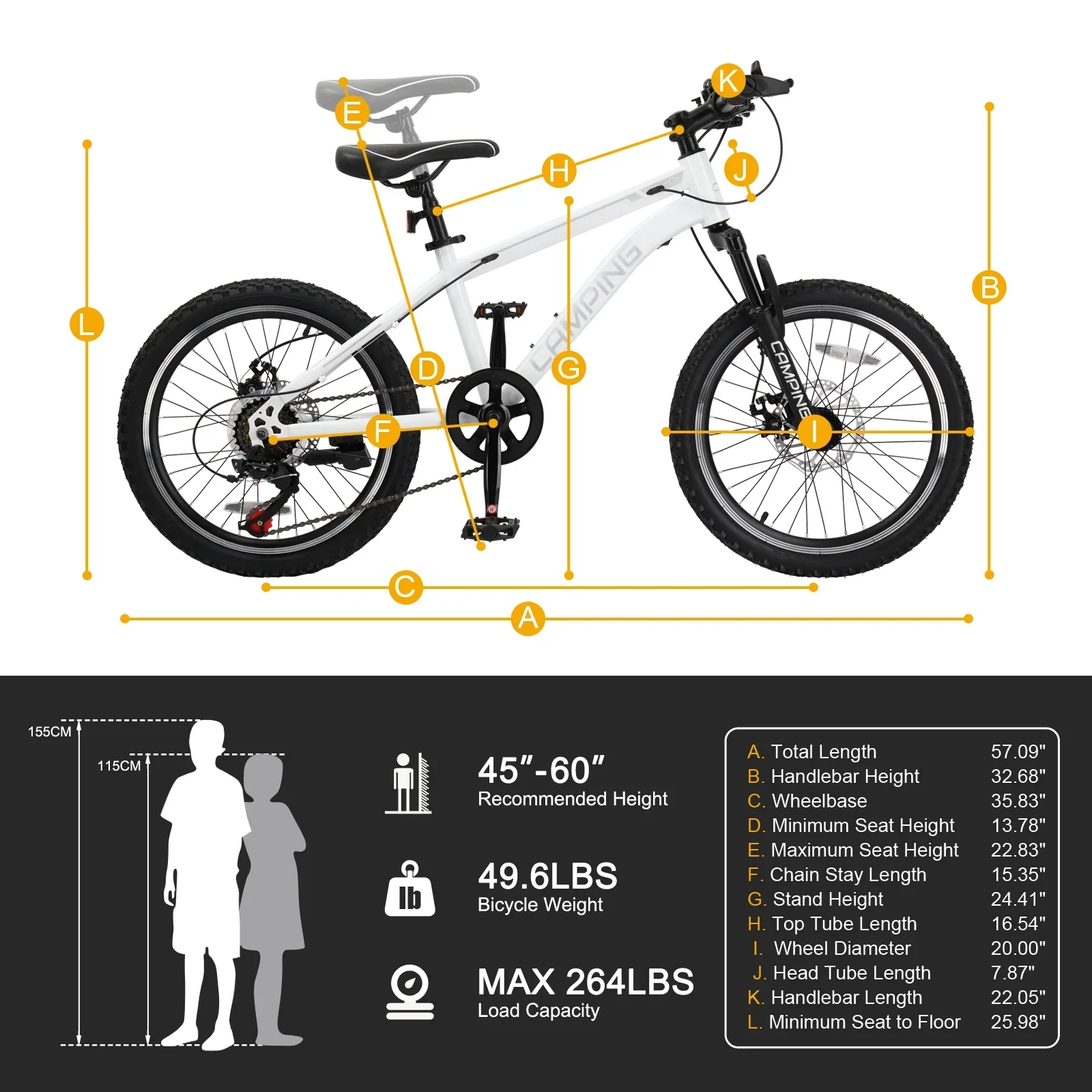UBesGoo 20in 7 Speed Mountain Bike, Lightweight All Terrain Bicycle with Dual Disc Brakes, Suspension, Black Red