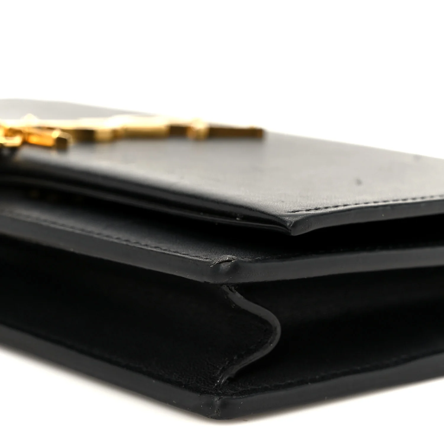Smooth Calfskin Classic Monogram Kate Tassel Chain Wallet Black