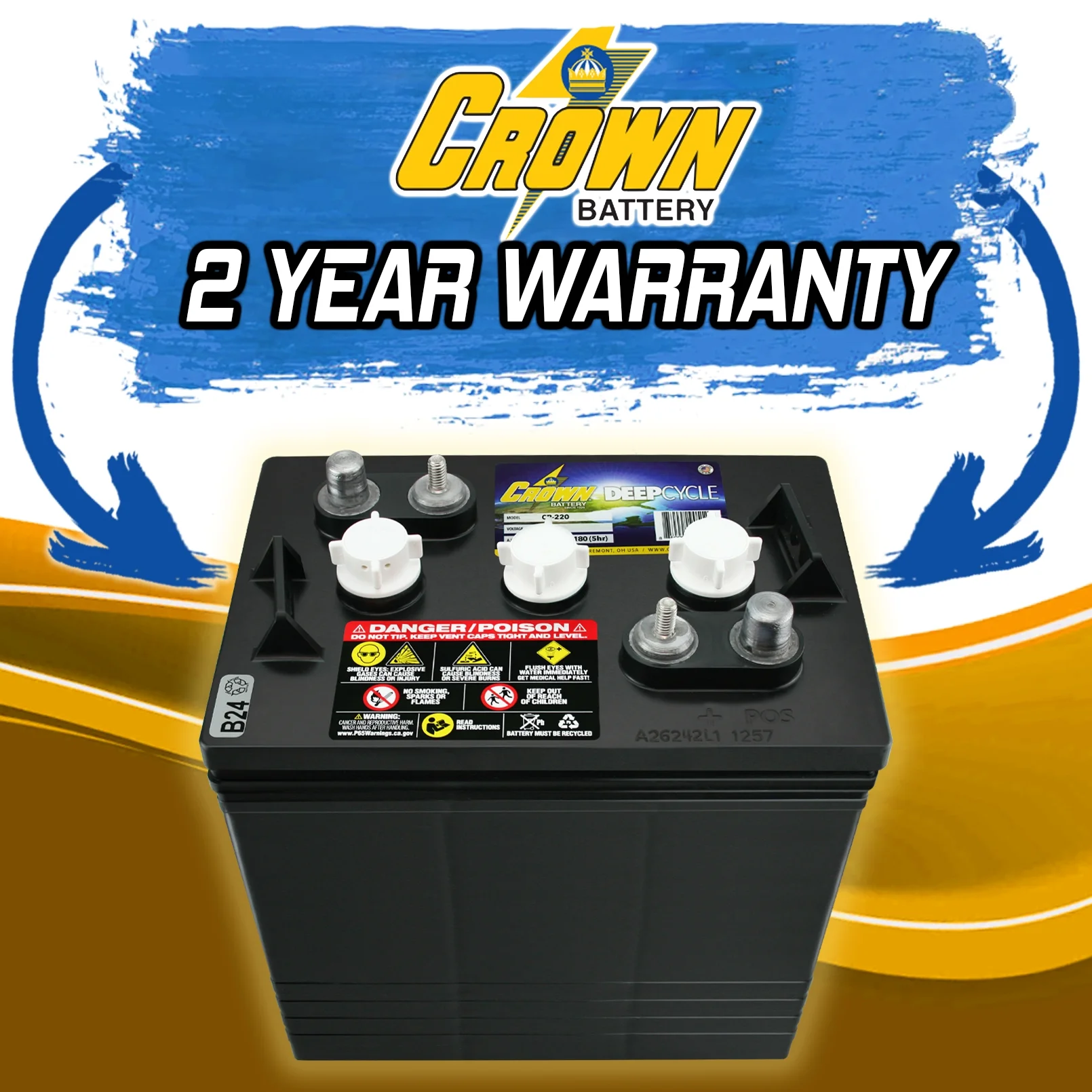 BCI Group GC2 6V 240AH Deep Cycle Golf Cart and Scrubber Battery X6 - Image 2