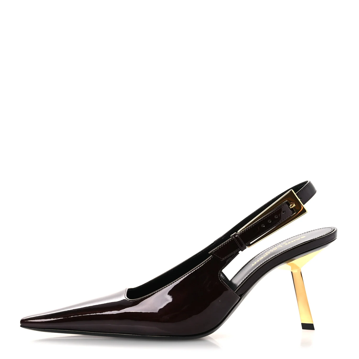 Vernice Gloss Lee 75 Slingback Pumps 38.5 Marron Glac茅
