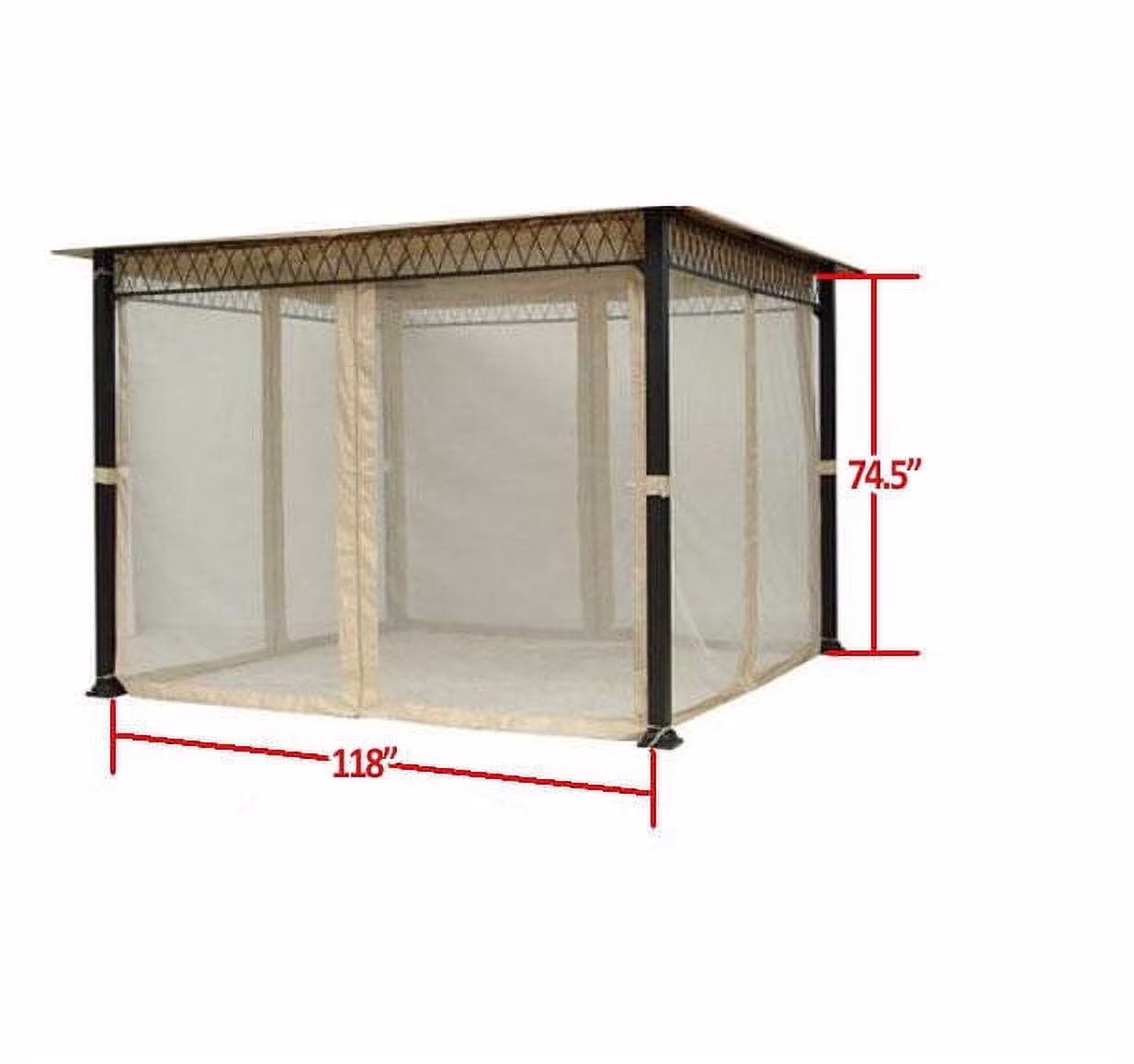 Garden Winds Universal Replacement Mosquito Netting Set for 10x10 Gazebos