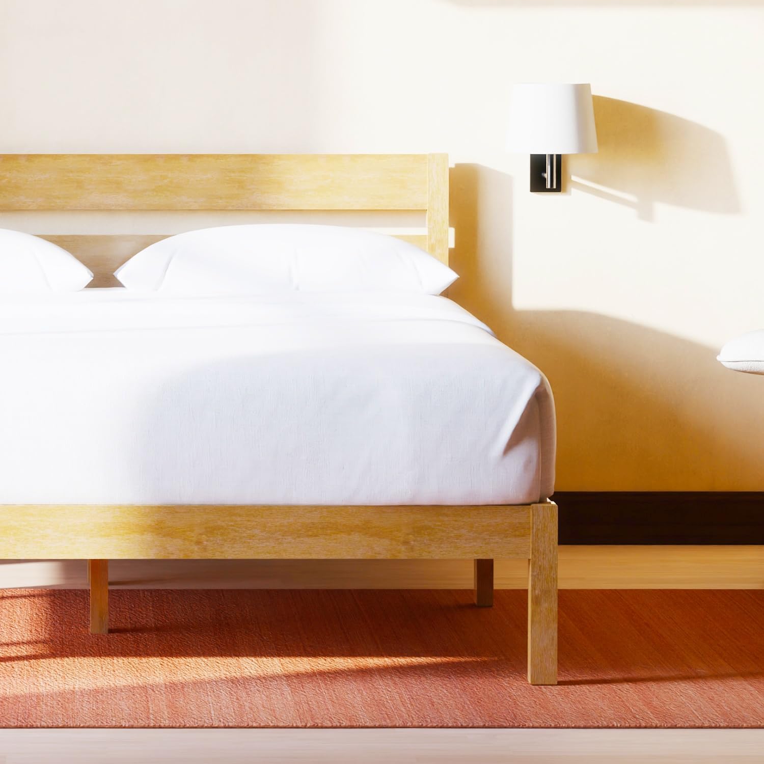 LIFEMENT King Classic Wood Platform Bed Frame, Headboard, Essential, Noise Free, Under Bed Storage, No Box Spring Needed, Easy Assembly