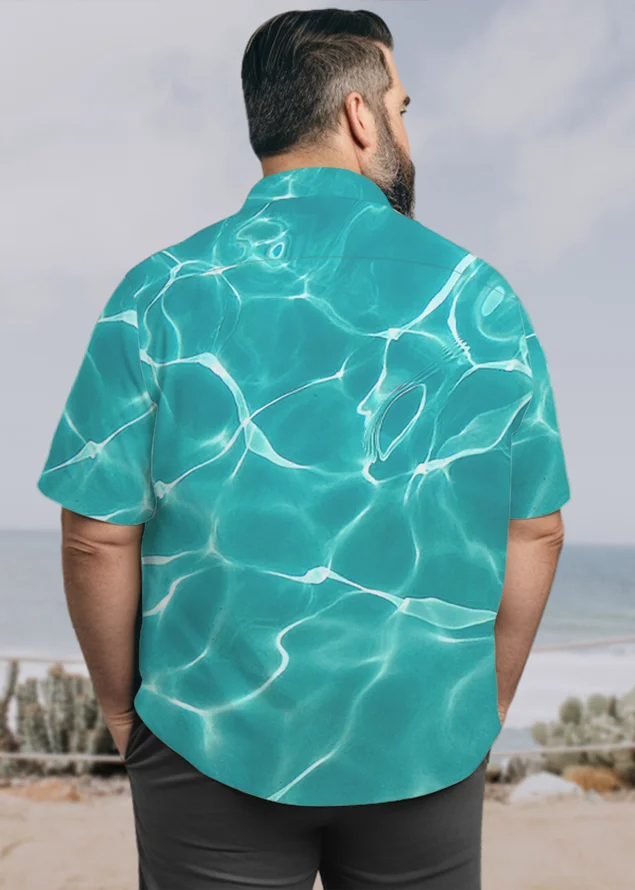 Chemise hawaïenne décontractée à manches courtes pour homme, grandes tailles