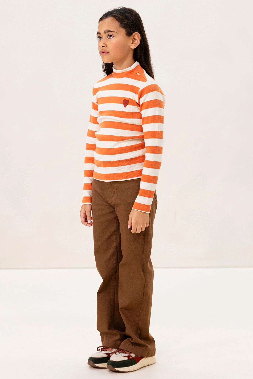 Lichtbruine denim wide leg jeans