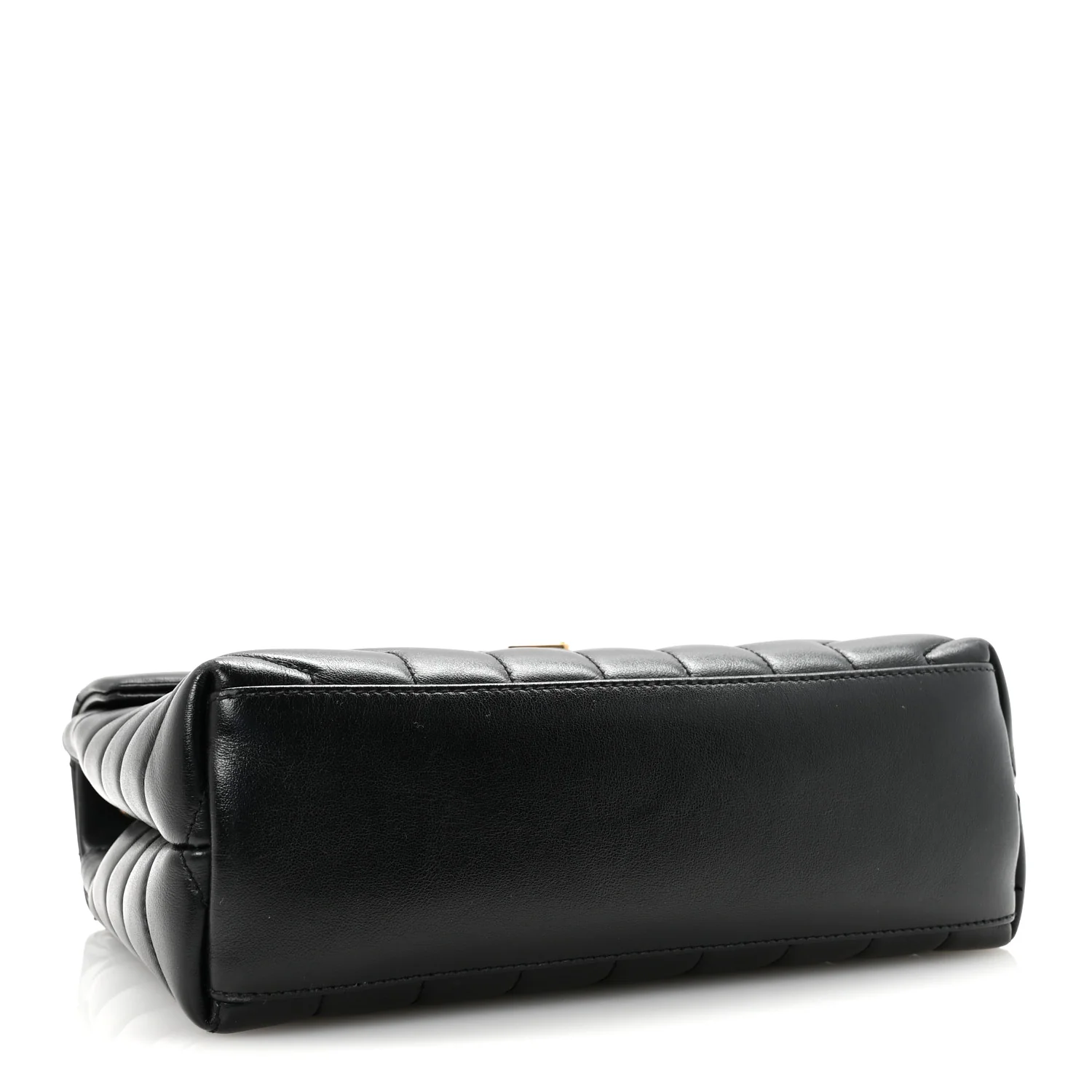 Calfskin Y Quilted Monogram Small Loulou Chain Satchel Black