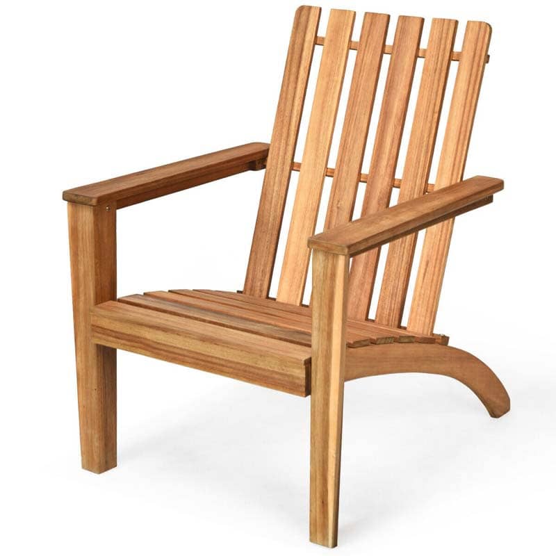 Chaise longue Adirondack en bois d'acacia pour terrasse extérieure