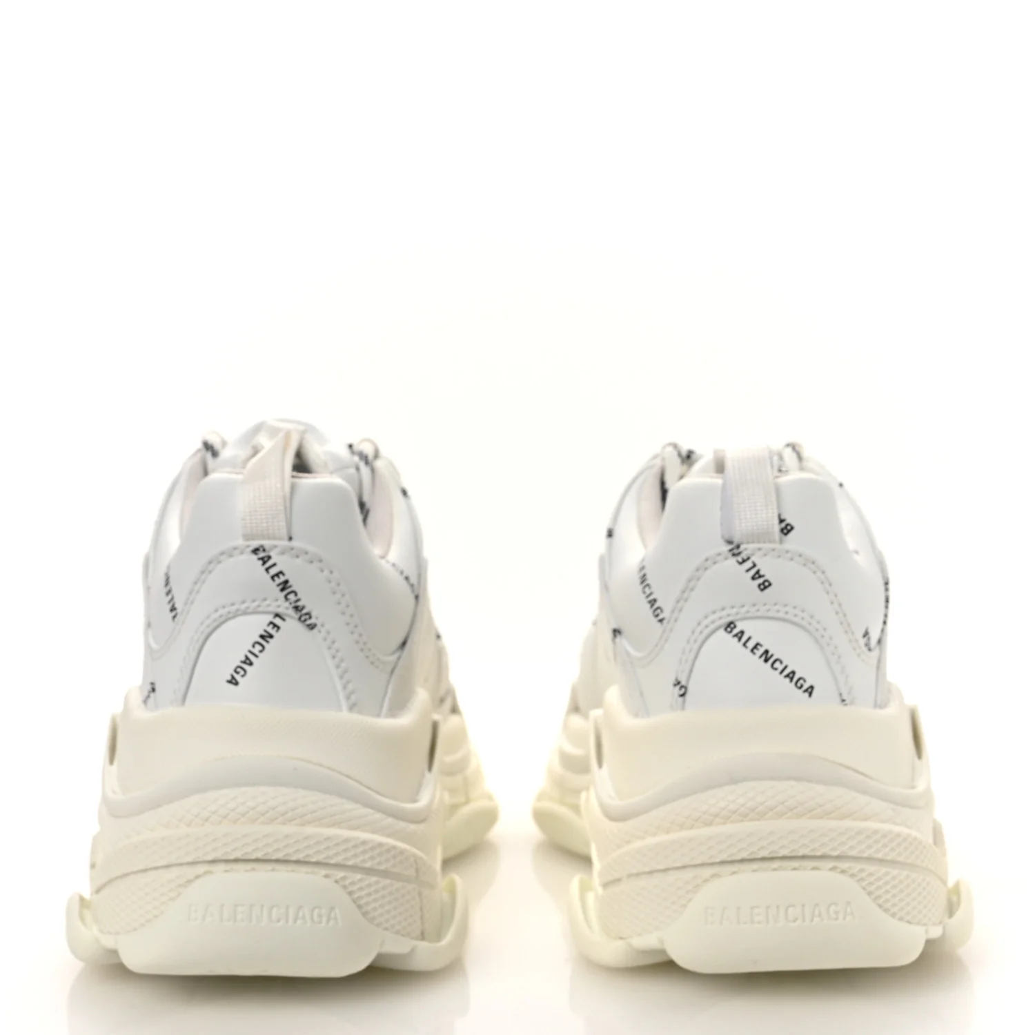 Technical Fabric Allover Logo Womens Triple S Sneakers 39 White Black