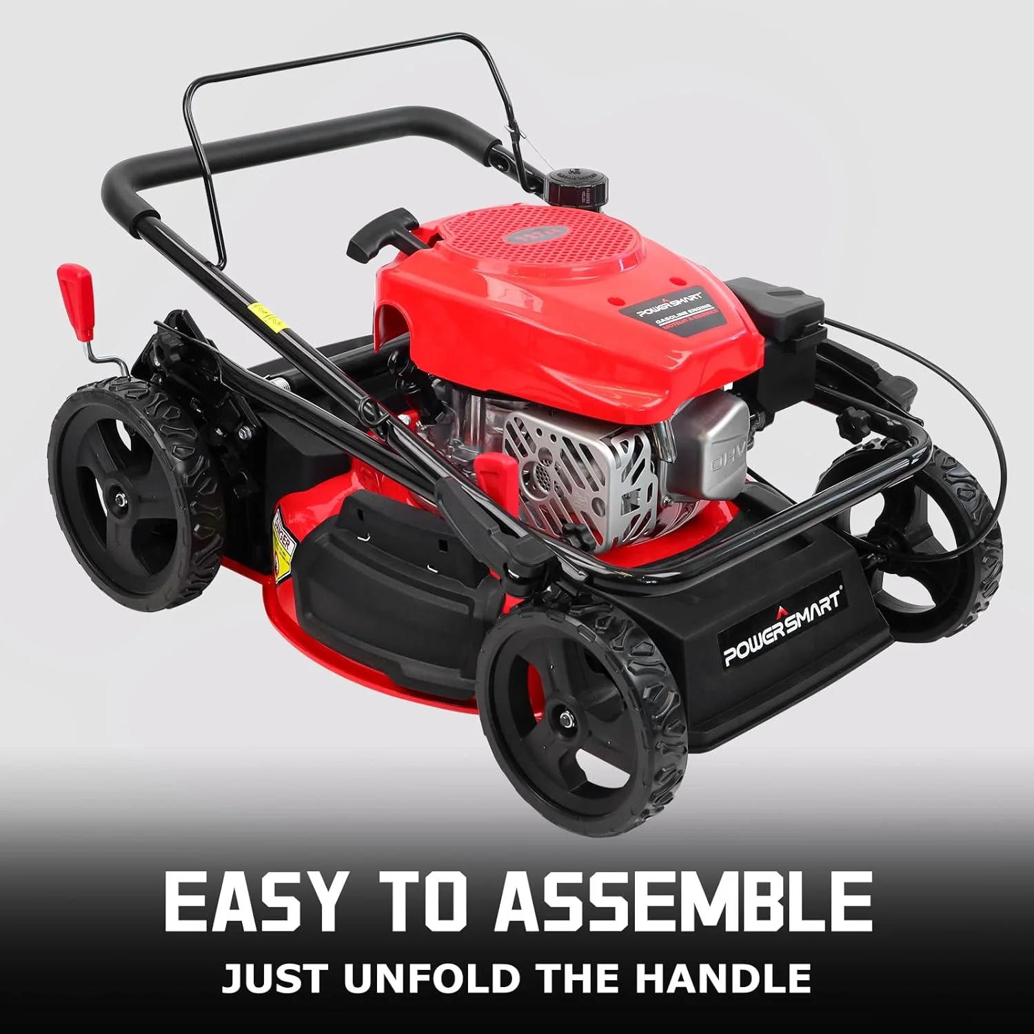 3-in-1 18-inch Gas Push Lawn Mower with 144cc Engine, 6-Position Height Adjustment - Image 7