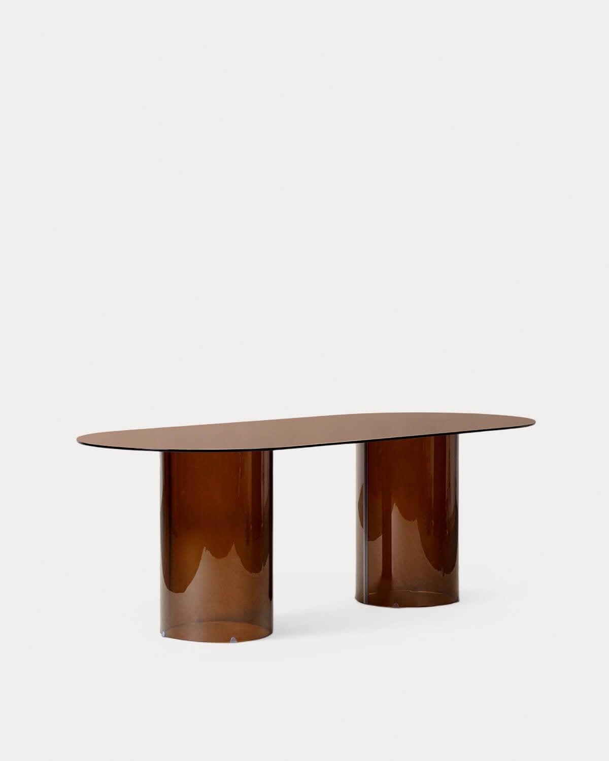 Kolu - Mesa de Comedor Ovalada de Cristal Templado (200x90 cm) Kolu