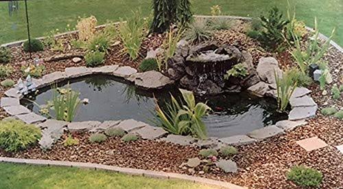 Smiley Scapes Water Garden Fountain Koi Pond Kit Liner & 620 GPH Pump 13 x 15 with 3 Solar Float Balls
