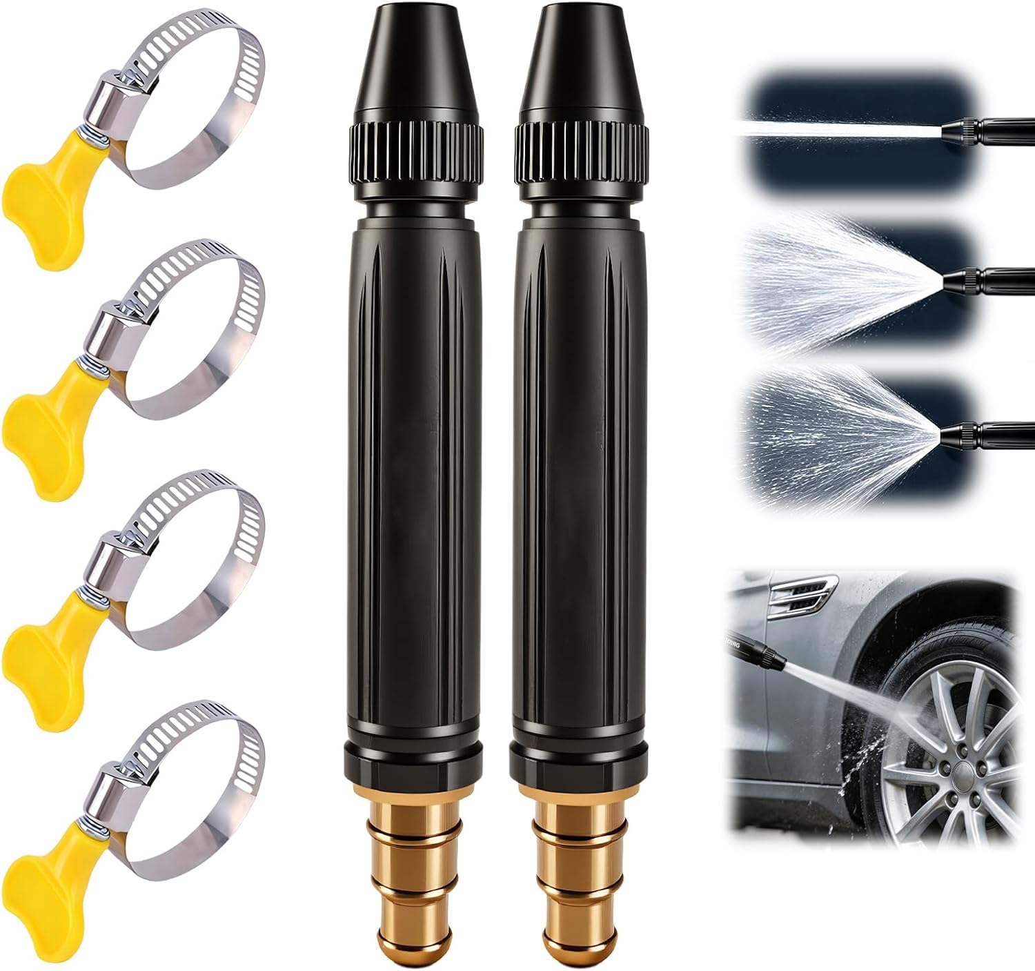 Home High-Pressure Car Wash Water Gun with Booster Nozzle and Hose, High-Pressure Home Car Wash Water Gun & Hose Set, Multi-Function Lawn & Garden Watering Sprayer for Plant Watering Lawn Car (2PCS)