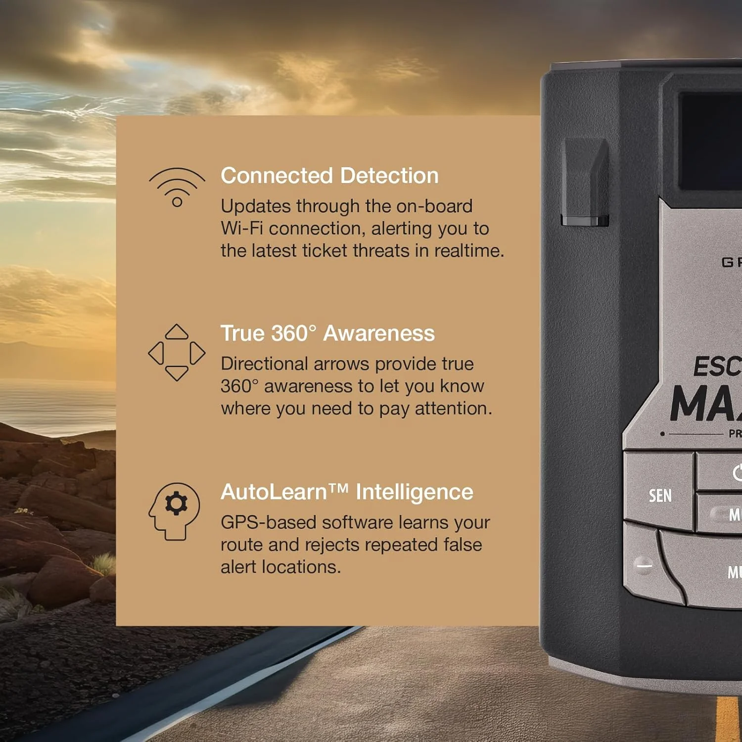 MAX 360c Laser Radar Detector WiFi Bluetooth Enabled, 360�� Protection, Extreme Long Range, Voice Alerts, Apple CarPlay Android Auto Compatible - Image 4