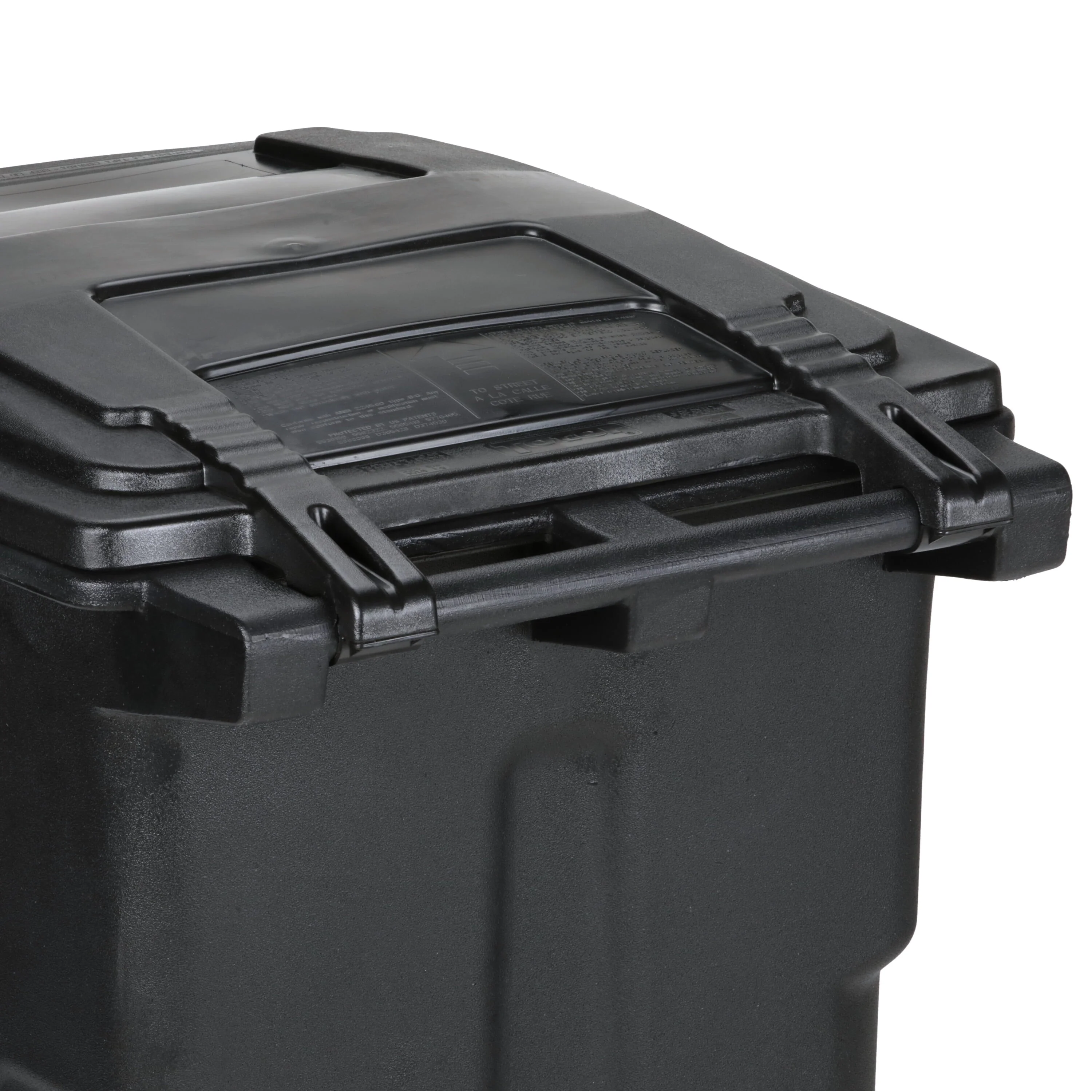 Toter 64 Gallon Black Garbage Can with Wheels and Lid
